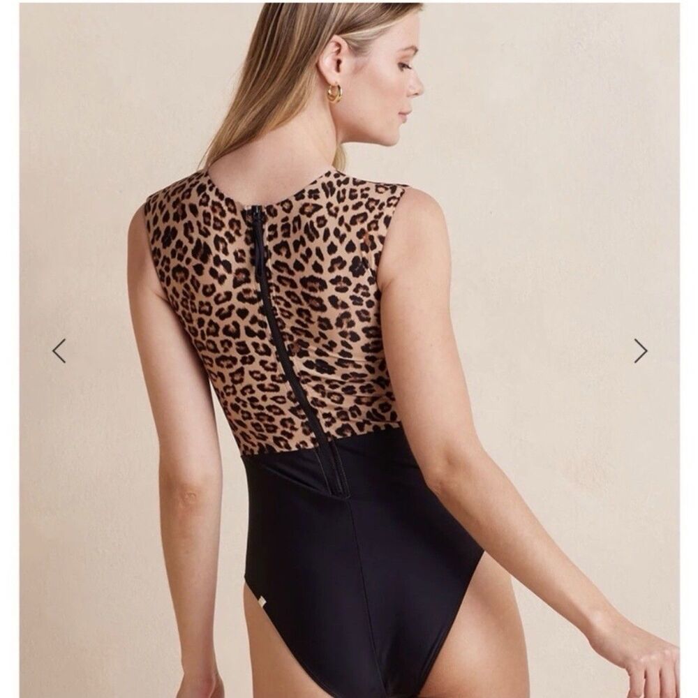 Summersalt The Surf One Piece Swimsuit Leopard Leo Print Black Size 6 NWT - Picture 5 of 10